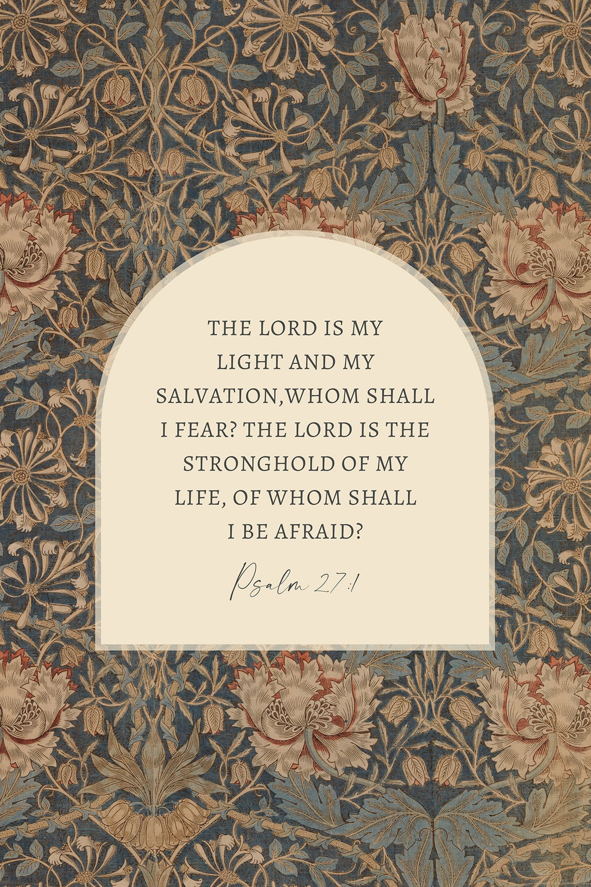Psalm 27 Floral Art Print & Canvas
