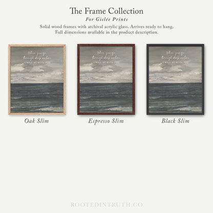 The image is a collection of three framed prints, each with a different color and frame style, showcasing the versatility of the artwork.