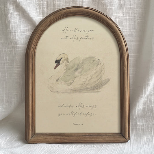 a picture of a white swan with a quote