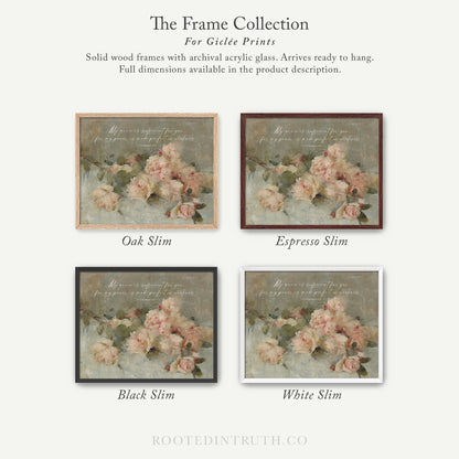 The image is a collection of four framed prints, each with a different color and frame style, showcasing the variety of options available for purchasing or displaying artwork.