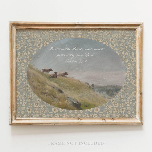 Rest in the Lord Christian Wall Art | Canvas & Scripture Print