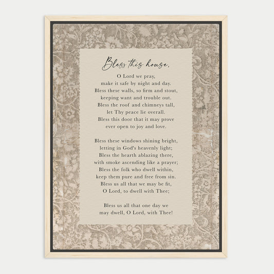 a religious text or prayer, framed with a decorative border. The text appears to be in English and is written in a serif font. The image does not contain any specific details about the content or the context, and it does not depict any visual elements. The text is not a photograph and does not show any specific objects or scenes. The image is a single, continuous piece of text.