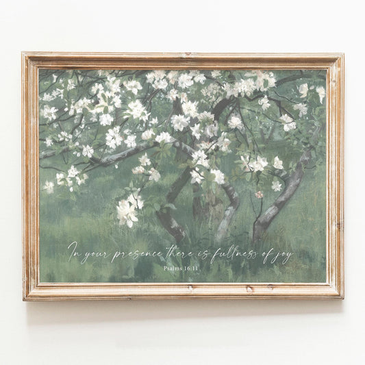 a painting of a tree with white flowers