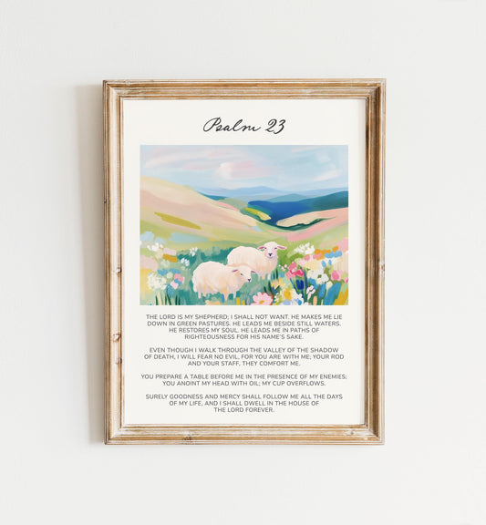 Psalm 23 Sheep Art Print