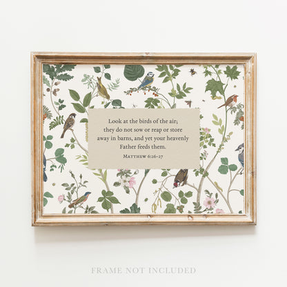 Look at the Birds Wall Art Print Canvas Christian