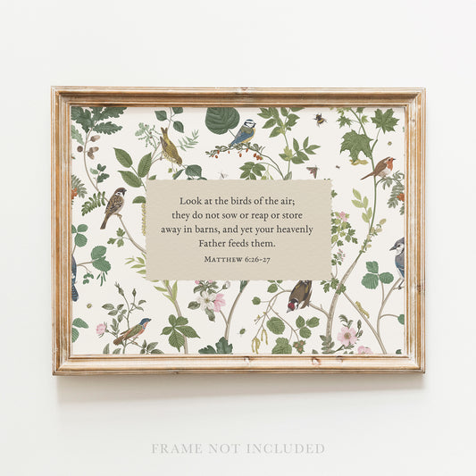 Look at the Birds Wall Art Print Canvas Christian