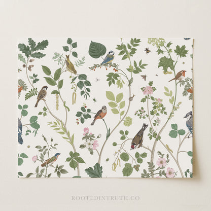 Look at the Birds Wall Art Print Canvas Christian