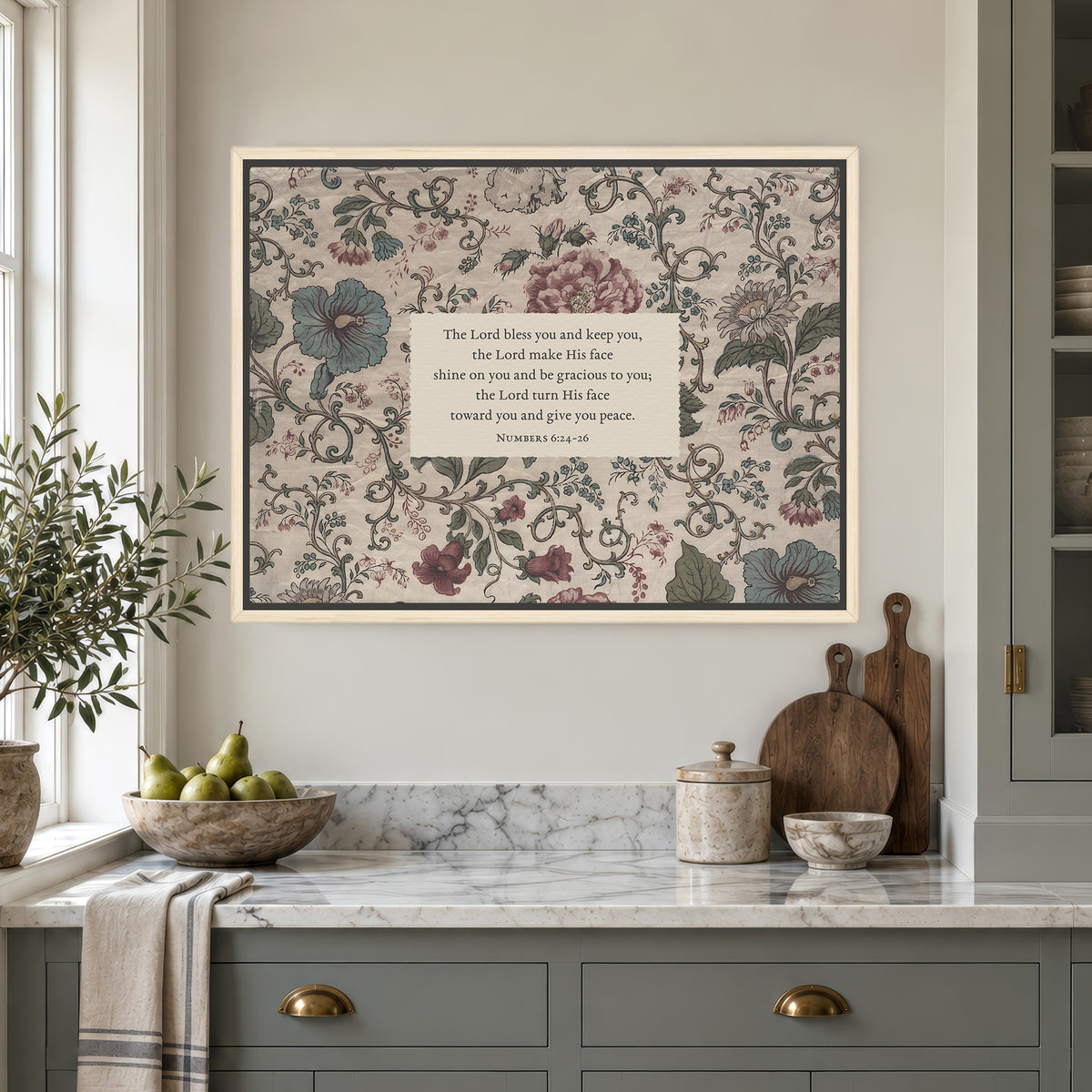 Bless and Keep You Floral Art Print & Canvas