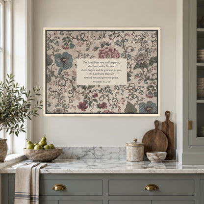 Bless and Keep You Floral Art Print & Canvas