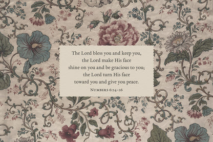 Bless and Keep You Floral Art Print & Canvas