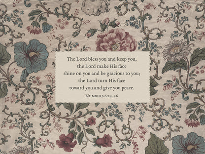 Bless and Keep You Floral Art Print & Canvas