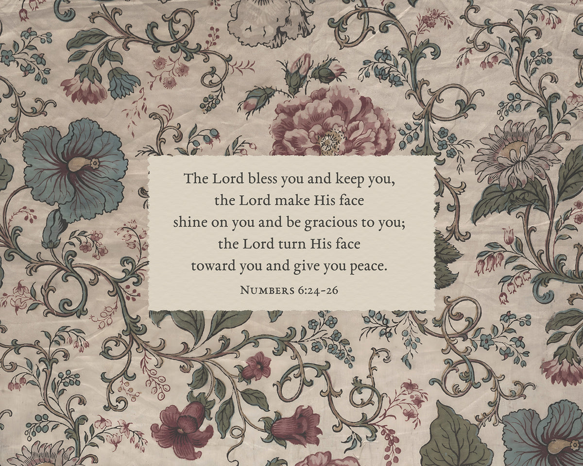 Bless and Keep You Floral Art Print & Canvas