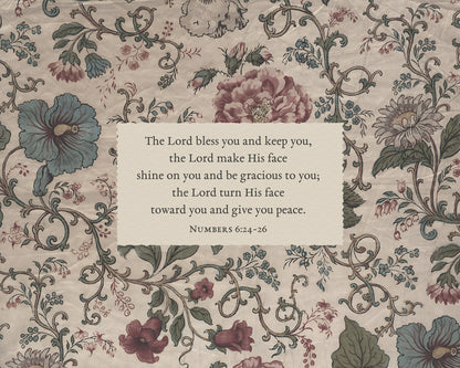 Bless and Keep You Floral Art Print & Canvas