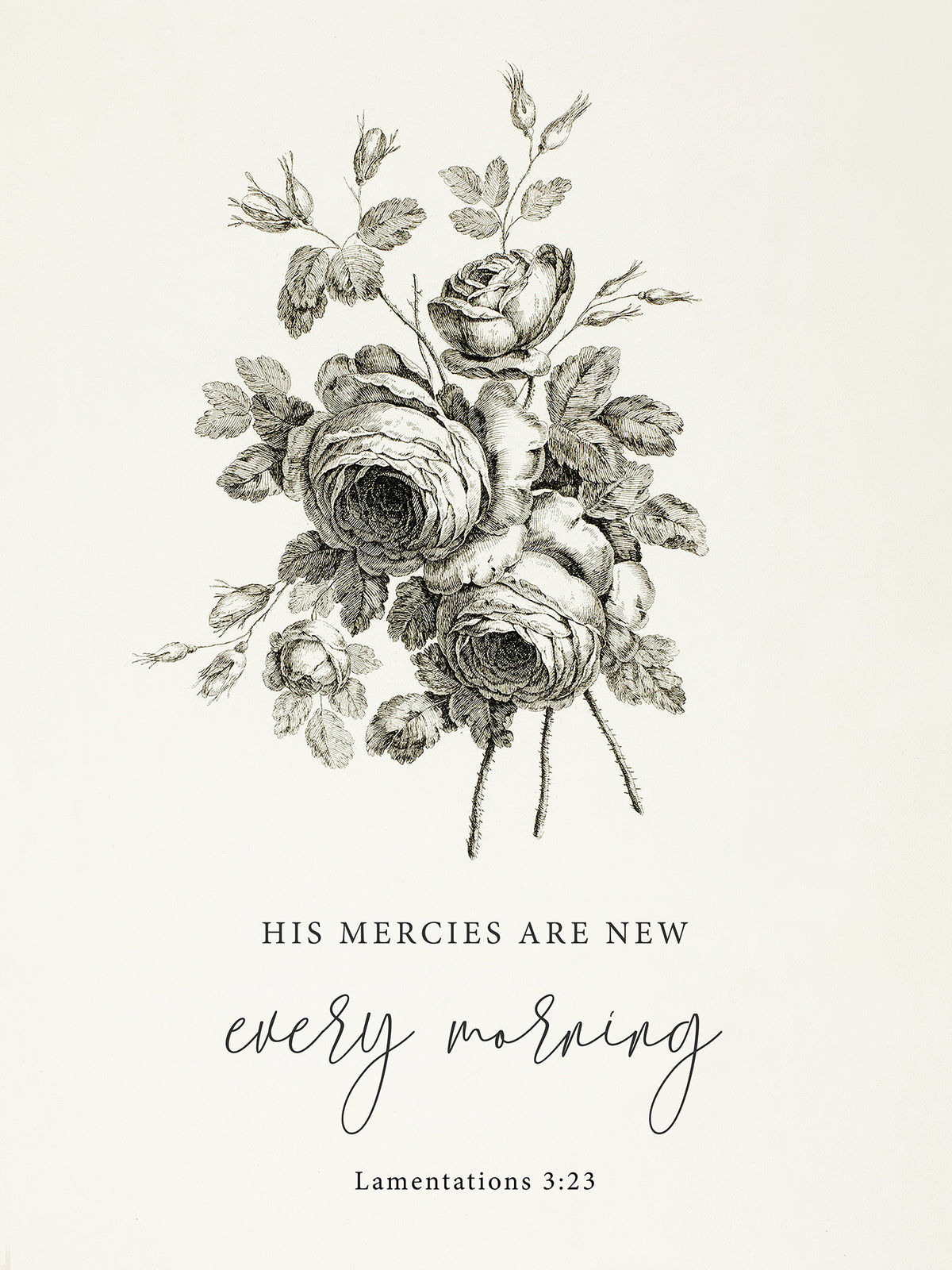 His Mercies Are New Roses Art Print & Canvas