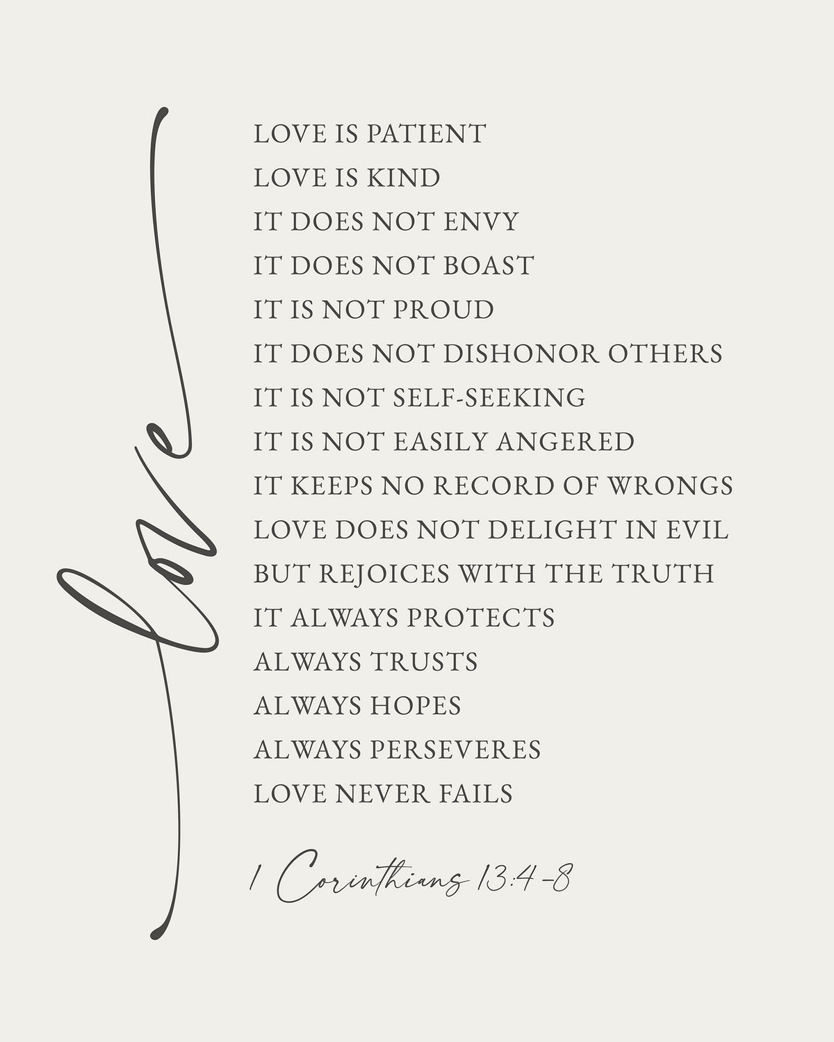Love is Patient Art Print & Canvas