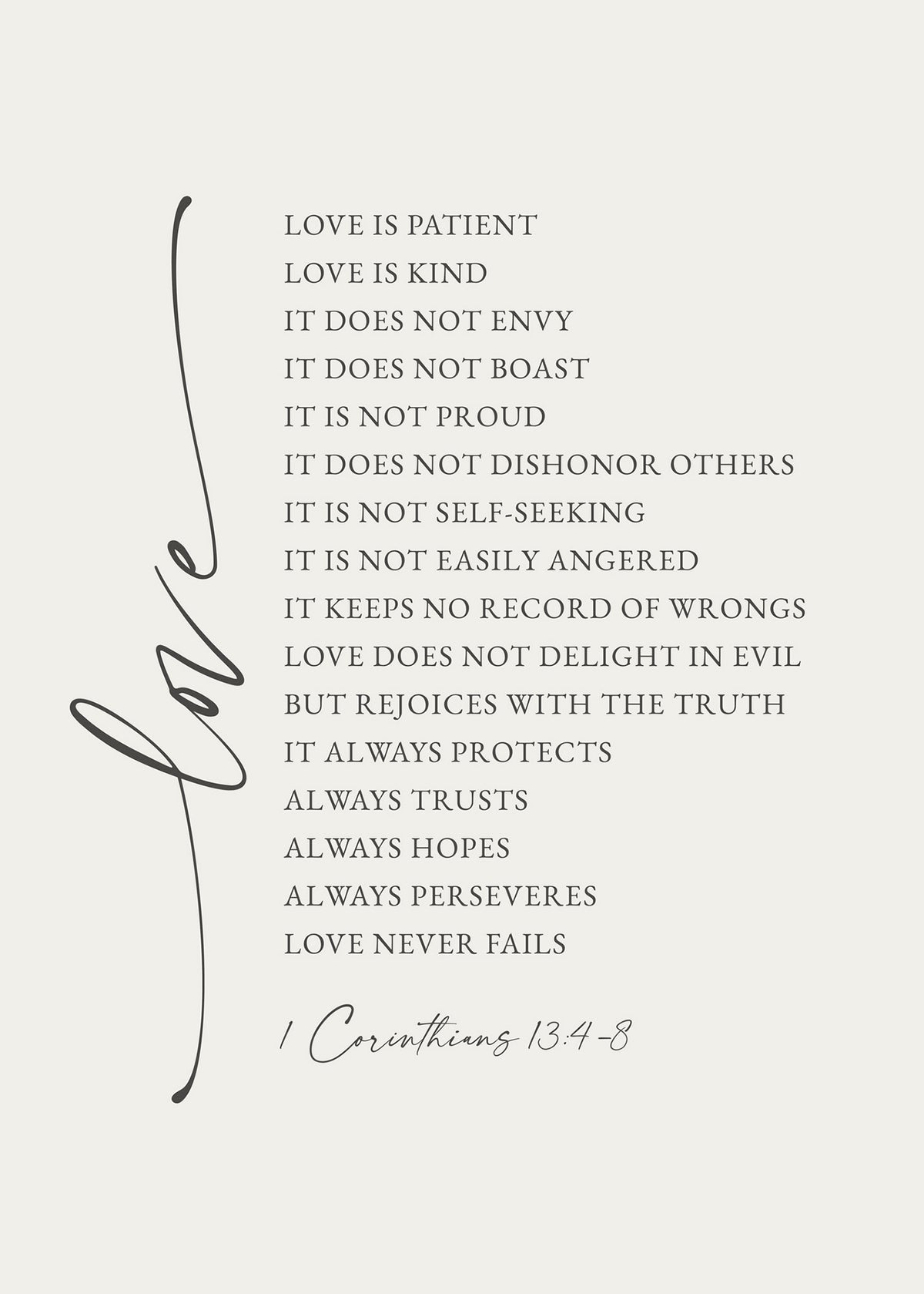 Love is Patient Art Print & Canvas