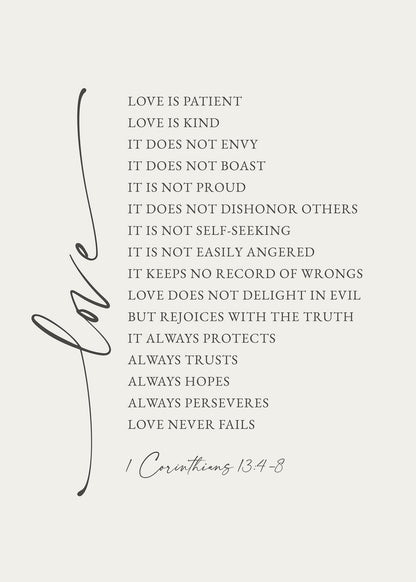 Love is Patient Art Print & Canvas