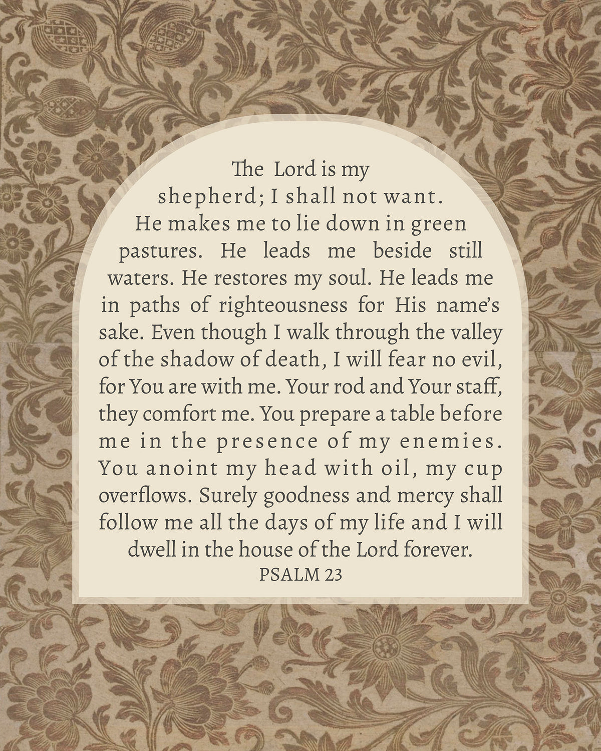 Psalm 23 Textile Art Print & Canvas