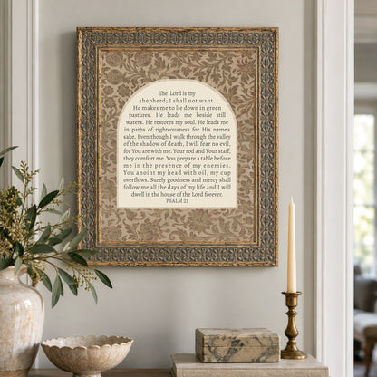 Psalm 23 Textile Art Print & Canvas