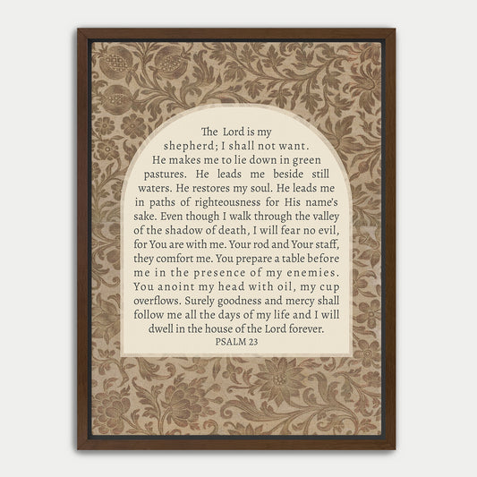 Psalm 23 Textile Art Print & Canvas