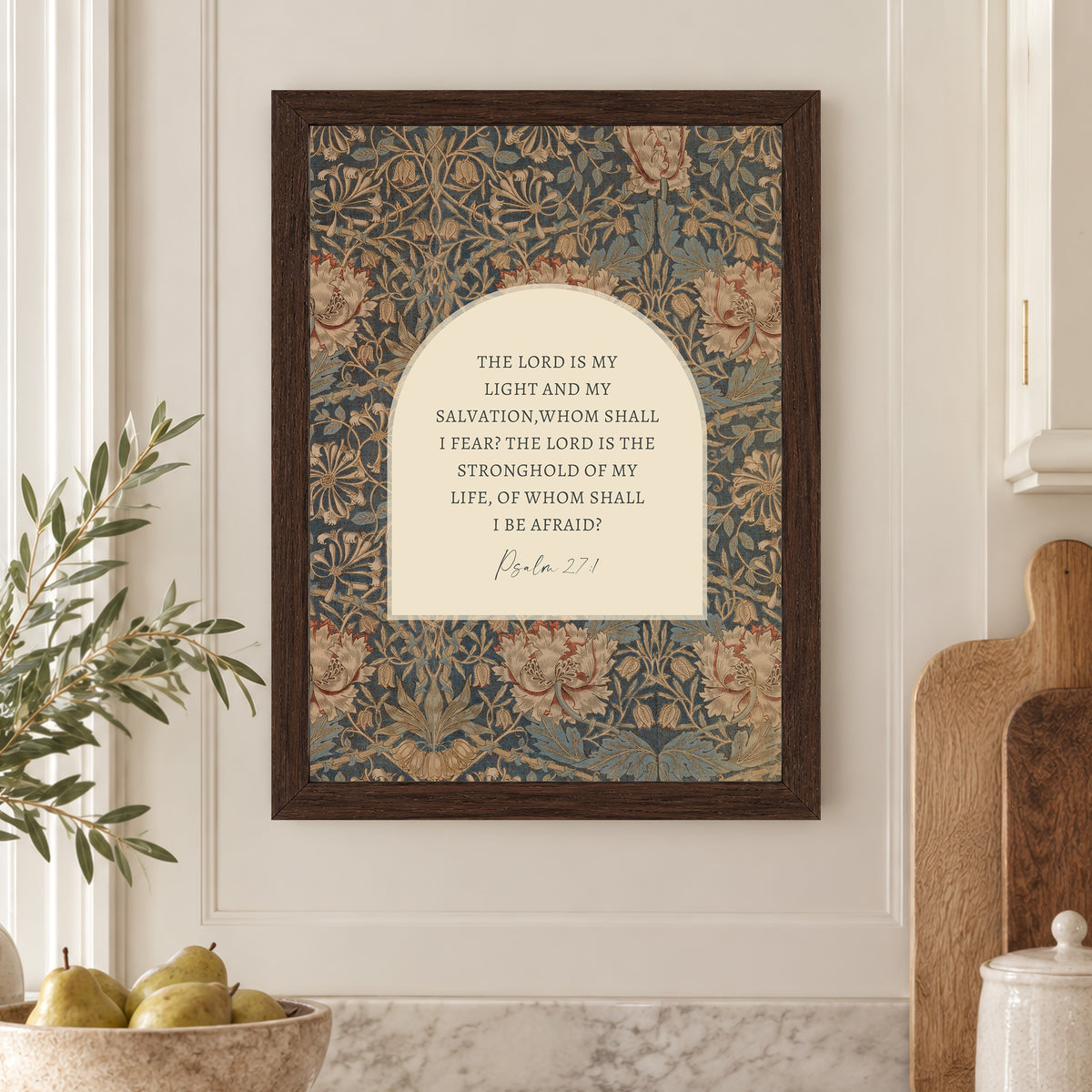 Psalm 27 Floral Art Print & Canvas