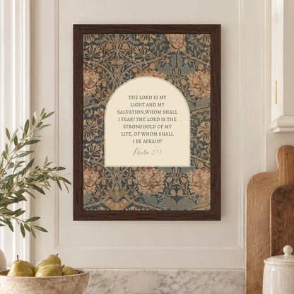 Psalm 27 Floral Art Print & Canvas