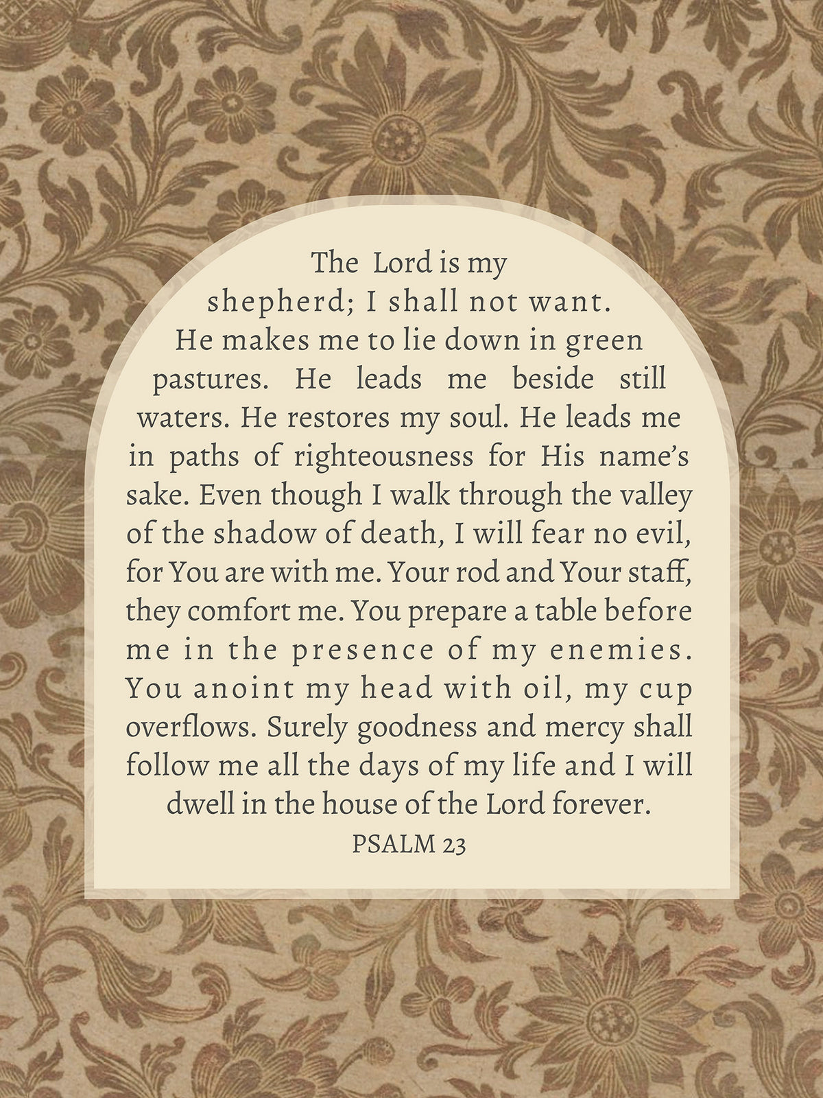 Psalm 23 Textile Art Print & Canvas