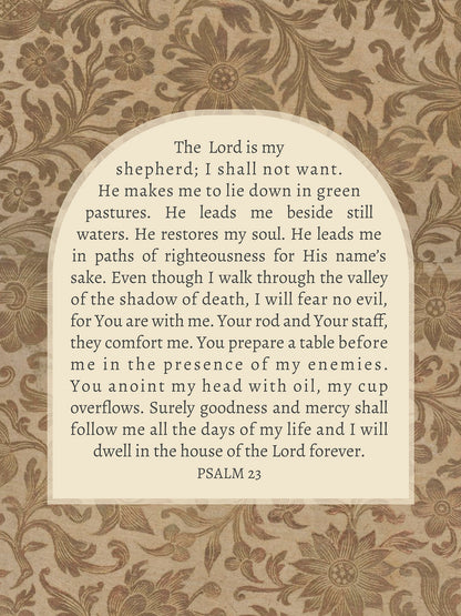 Psalm 23 Textile Art Print & Canvas