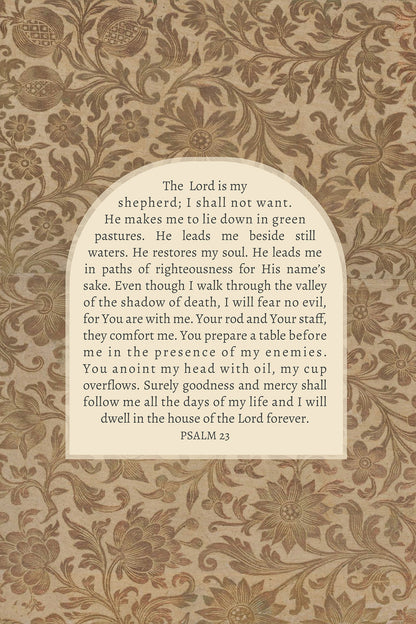 Psalm 23 Textile Art Print & Canvas
