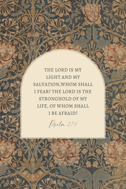 Psalm 27 Floral Art Print & Canvas