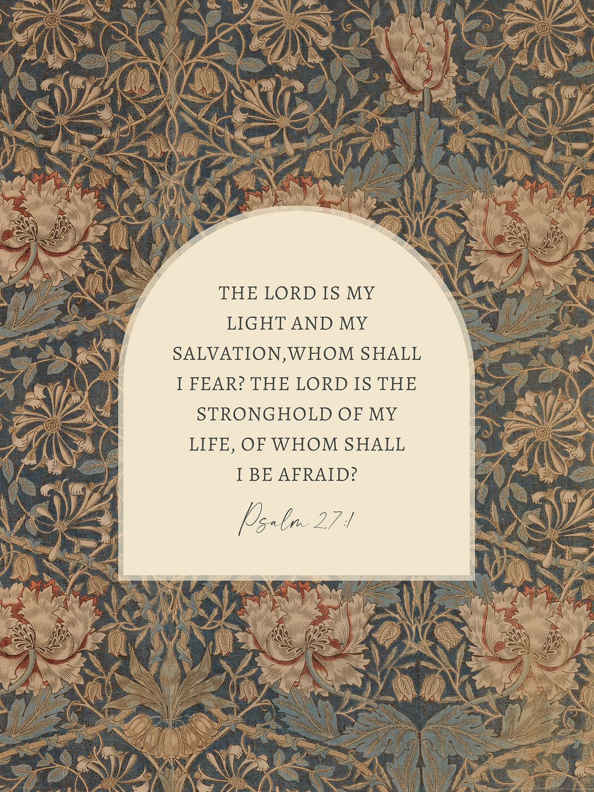Psalm 27 Floral Art Print & Canvas