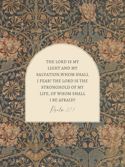 Psalm 27 Floral Art Print & Canvas