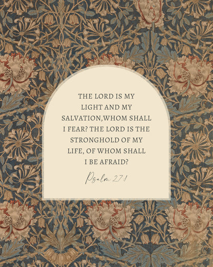 Psalm 27 Floral Art Print & Canvas