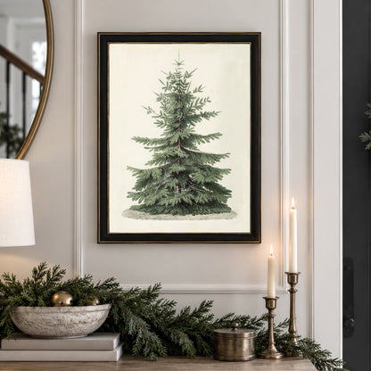 Vintage Christmas Tree Art Print & Canvas