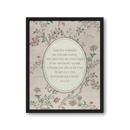 Wonderfully Made Christian Wall Art | Canvas & Scripture Print