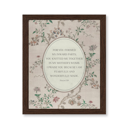 Wonderfully Made Christian Wall Art | Canvas & Scripture Print