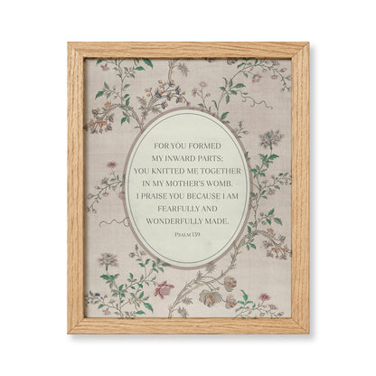 Wonderfully Made Christian Wall Art | Canvas & Scripture Print