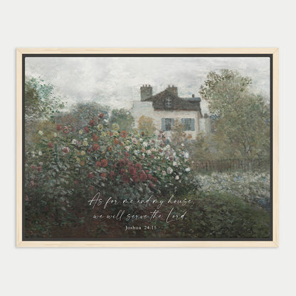 a house surrounded by a lush garden filled with colorful flowers.