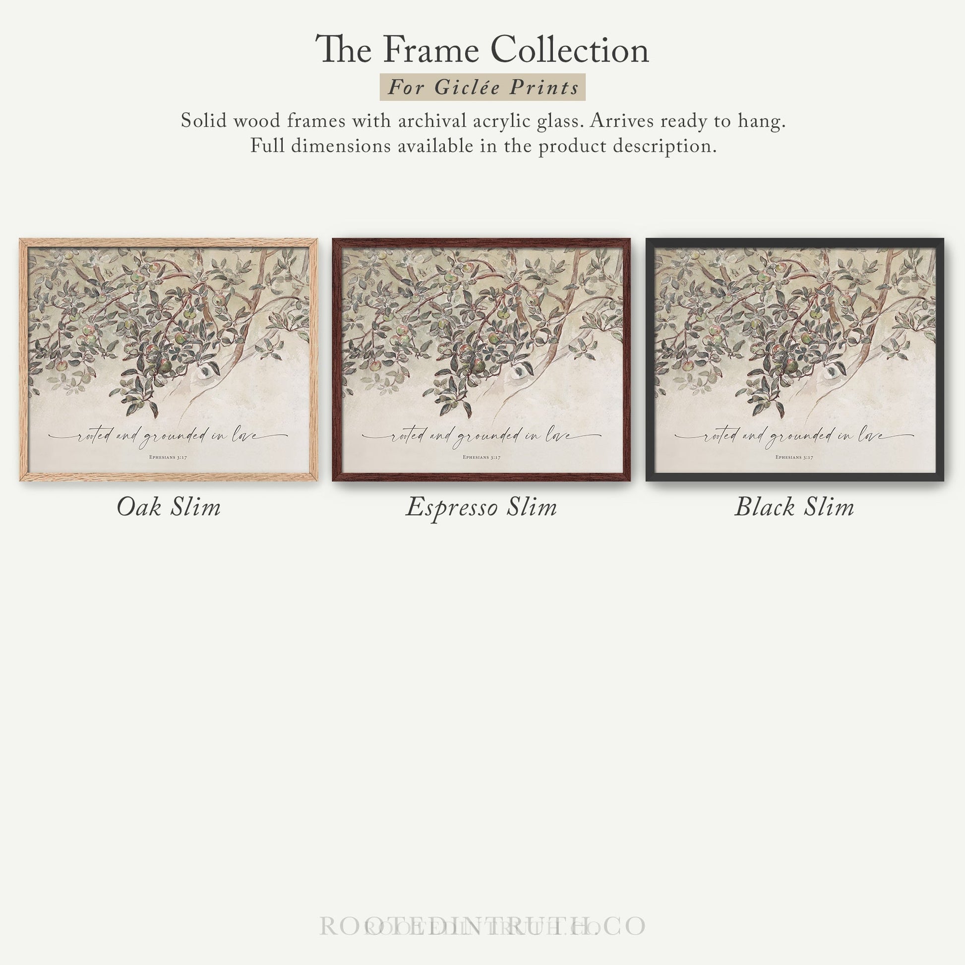The image is a collection of three framed prints, each with a different design and color, showcasing the variety of options available for purchasing.