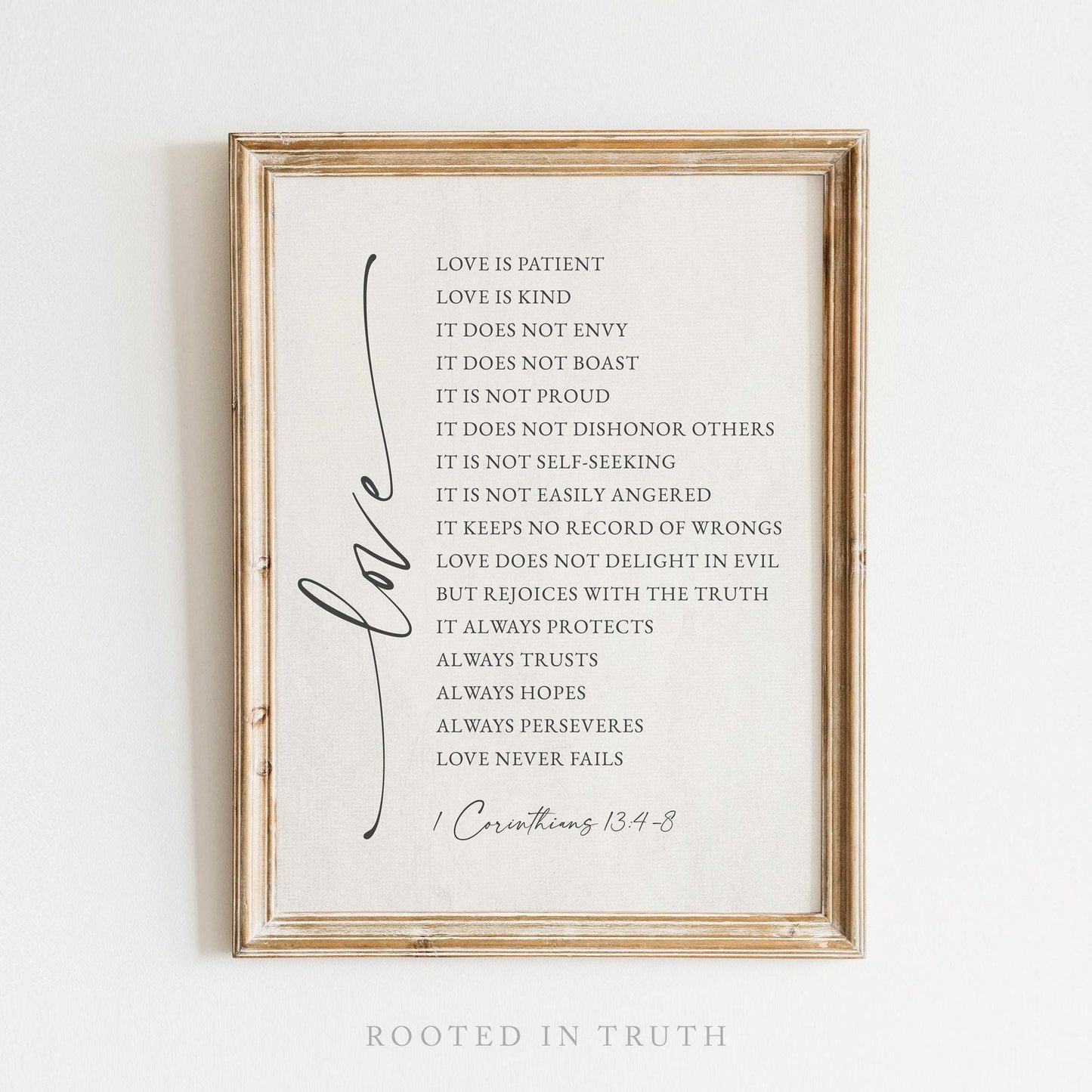 Love is Patient Wall Art | Canvas & Scripture Print